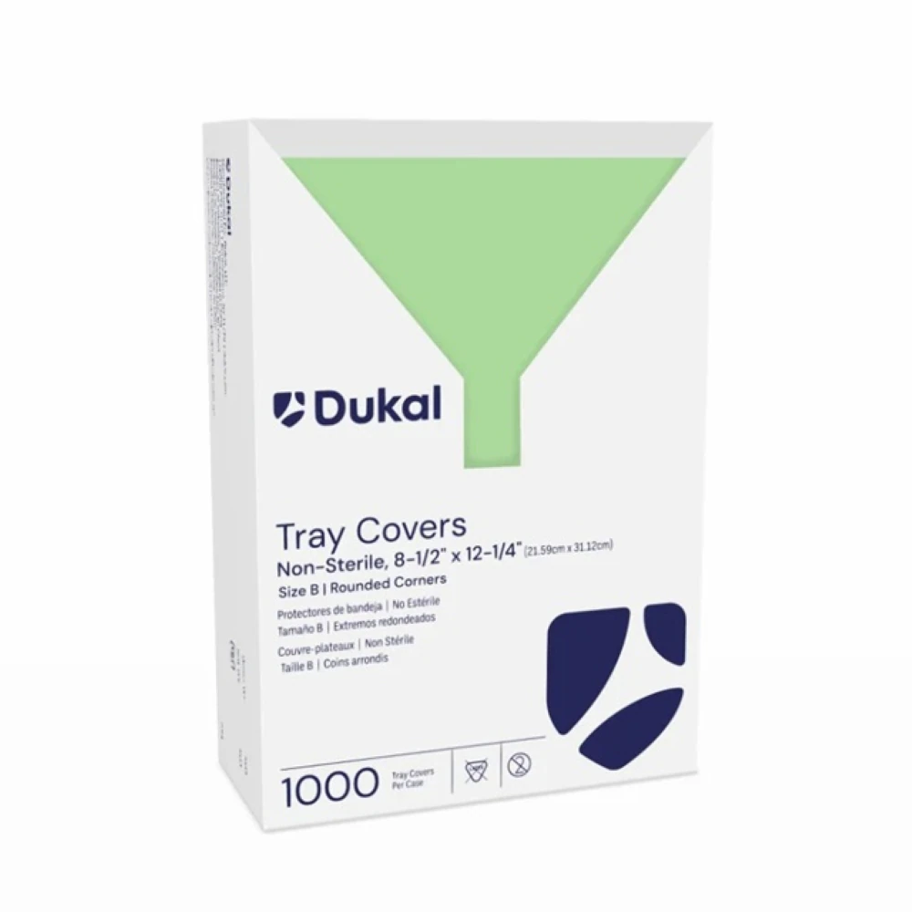 Dukal Disposable Paper Tray Covers, 8.5 x 12.25 inches, Green, 1000/Case, 27504
