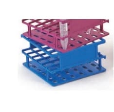 Globe Scientific Wireless Tube Rack, Nylon, 16mm/Half-Size, 36 Place, Blue, Autoclavable, Each
