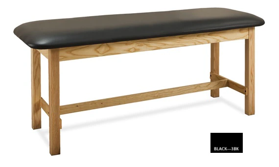 Clinton Industries H-Brace Flat Top Treatment Table, 72" Length, Natural, 400 lb Capacity