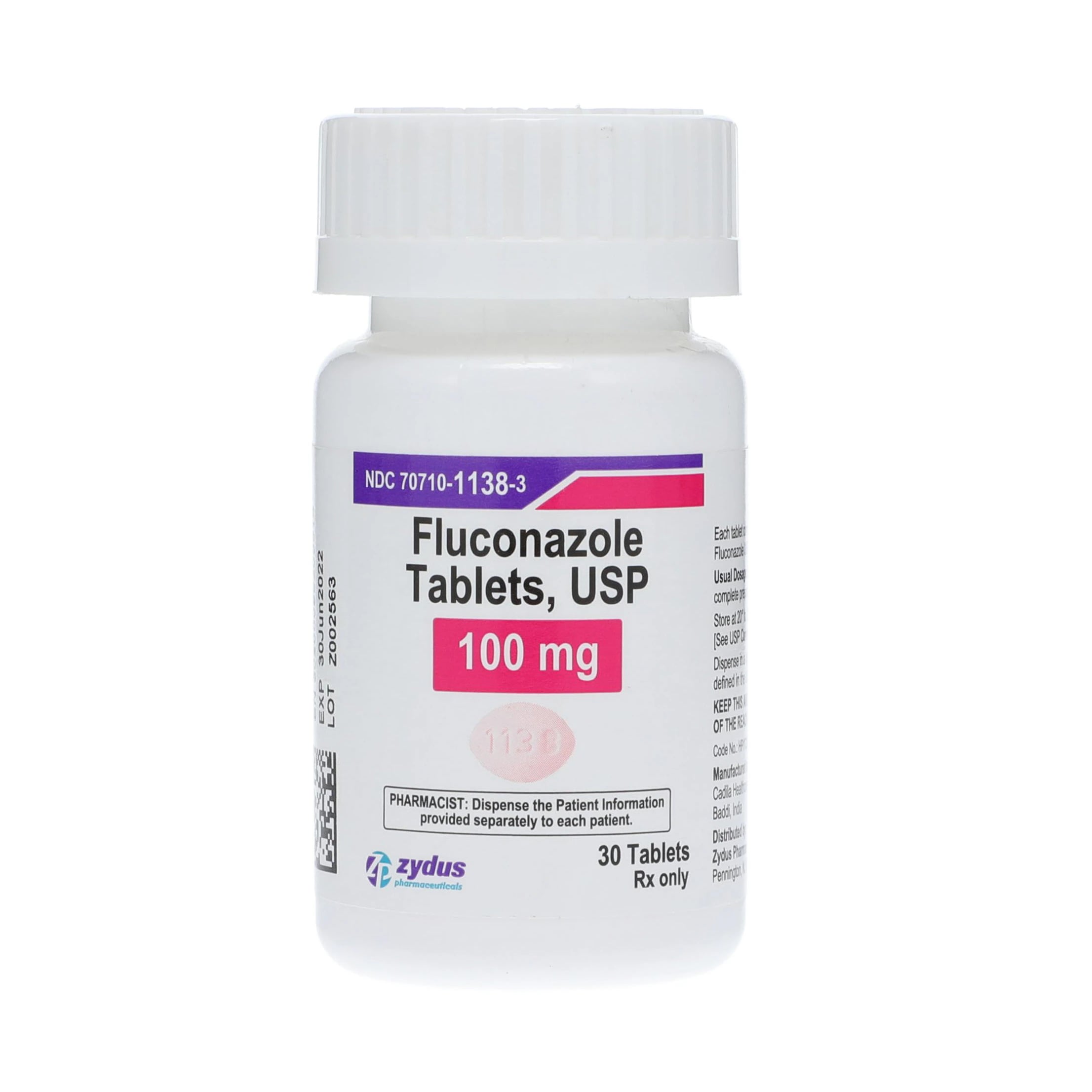 Fluconazole Tablets, 100mg, 30/Bottle, Zydus Pharmaceuticals