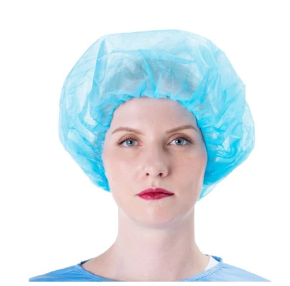 Blickman Disposable Bouffant Cap, 24", Large, Blue, Non-Sterile, Single Use, 100/Box
