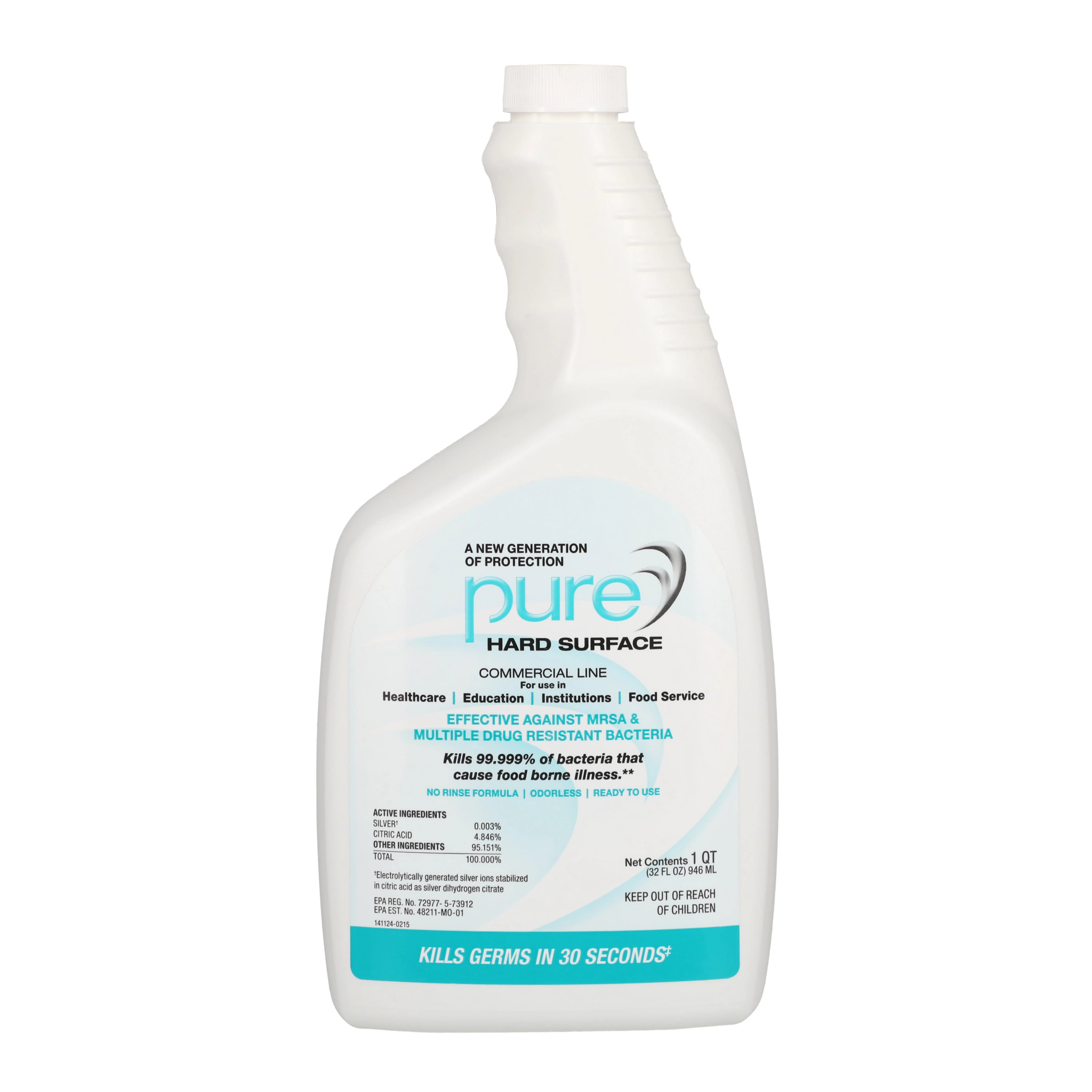 Pure Hard Surface Disinfectant, No Artificial Fragrances, 32 oz Bottle