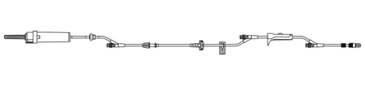 Alaris Administration Set, 15 Micron Filter, 20 Drops/mL, Priming Volume 26 mL, 126" Tubing, 2 Male Luer Lock, Pump Module, 20/Case