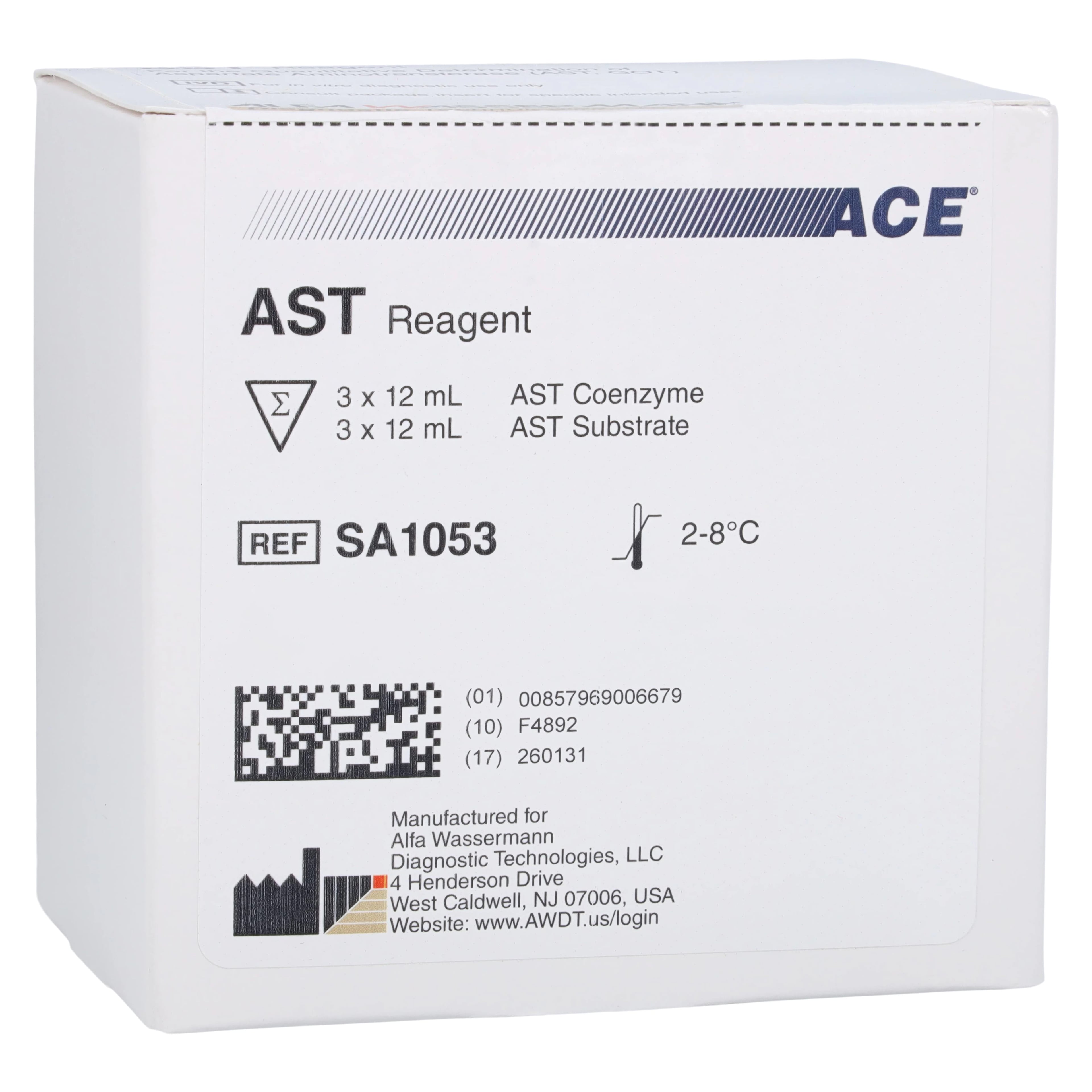 Alfa Wassermann AST Reagent (Aspartate Aminotransferase), 1 Kit