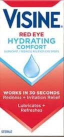 Visine Red Eye Hydrating Comfort Drops, 0.5 oz/Bottle