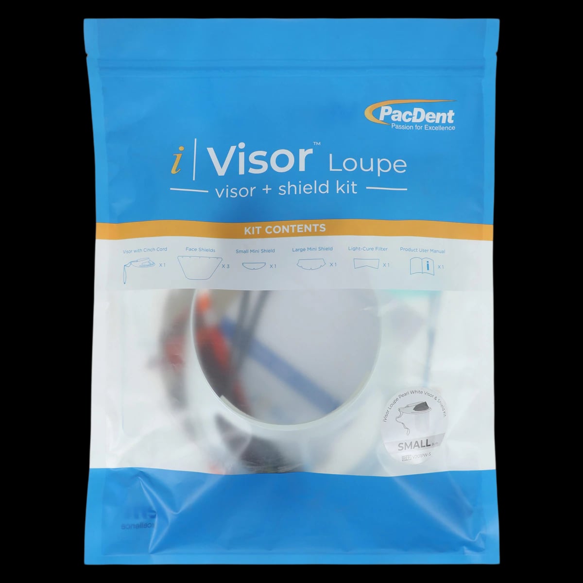 iVisor™ Pearl White Loupe Visor and Shield Kit, Small (8cm), Reusable, 01KEZKNN6711WAQQ5WZY7E62E9