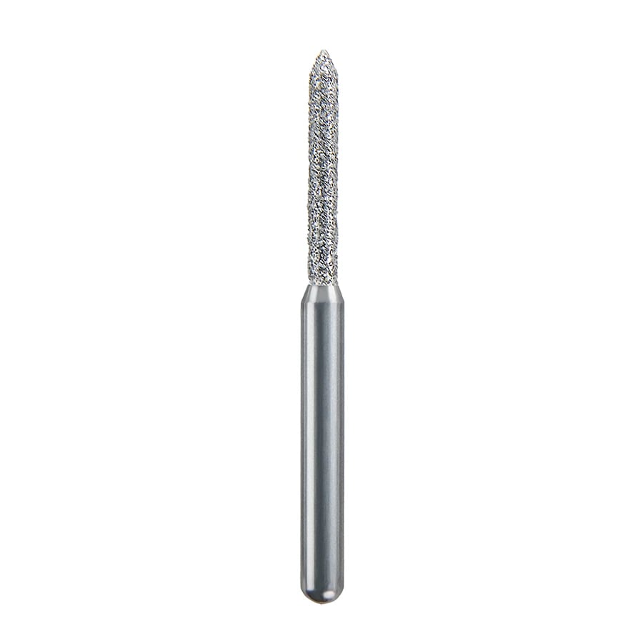 Spring Health Products Fine Beveled Cylinder Diamond Bur, FG, #878-012, 1.2mm Diameter, 8mm Length, Single-Use, 25/Pack