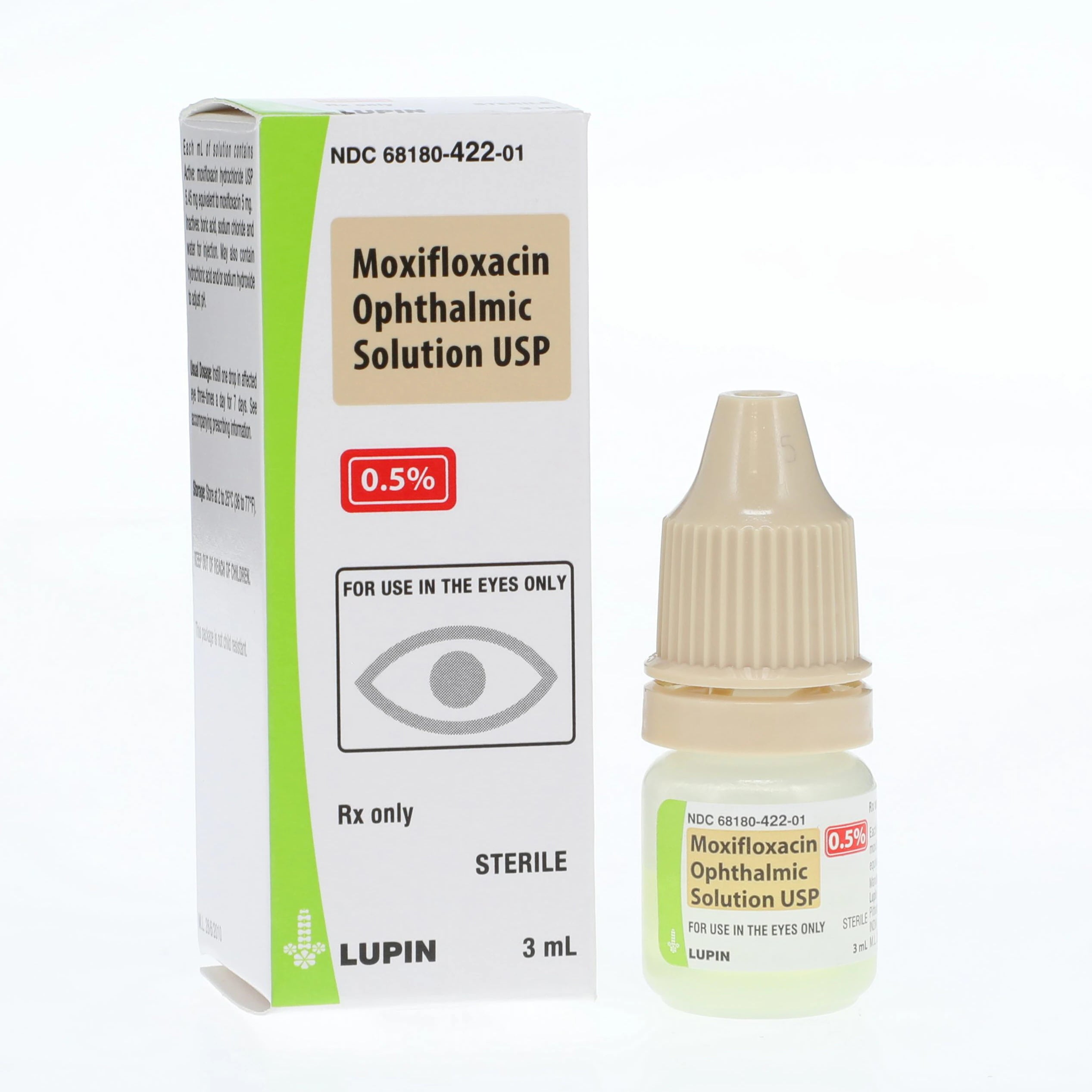 Moxifloxacin HCL Ophthalmic Solution 0.5%, 3mL Bottle, Lupin Pharmaceuticals
