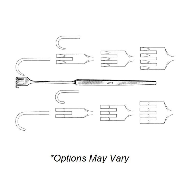 Jarit Finger Rake Retractor, 6-1/2", Stainless Steel, Reusable