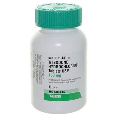 Trazodone HCl Tablets, 150mg, 100/Bottle, Teva Pharmaceuticals