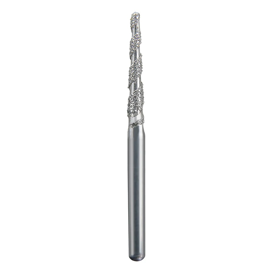 Spring Health Products Turbo Super Coarse Round End Taper Diamond Bur, FG, #850T-014, 1.4mm Diameter, 10mm Length, 25/Pack