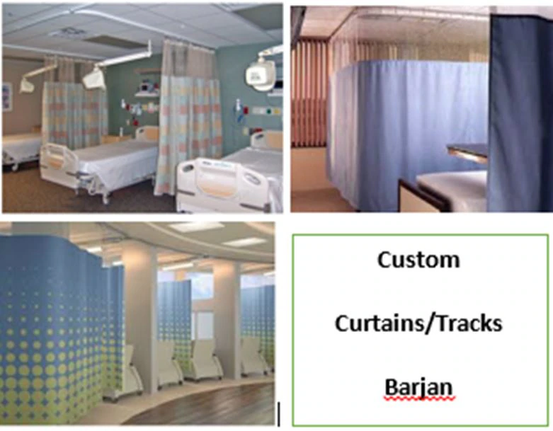 Cubicle Curtain & Track for Sterile Processing/Medical Use, Custom, Each (Barjan Industries)