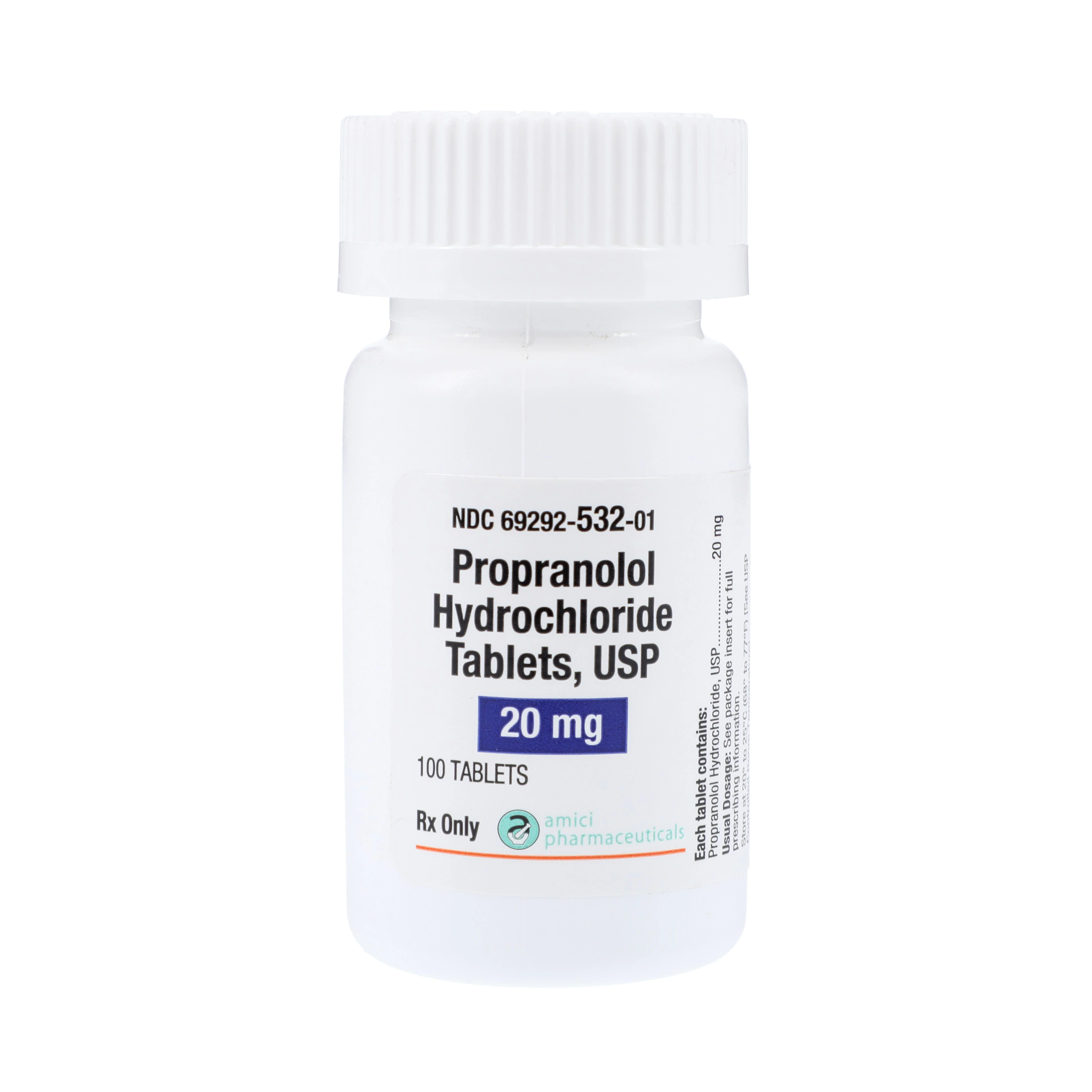 Propranolol HCl Tablets, 20mg, 100/Bottle