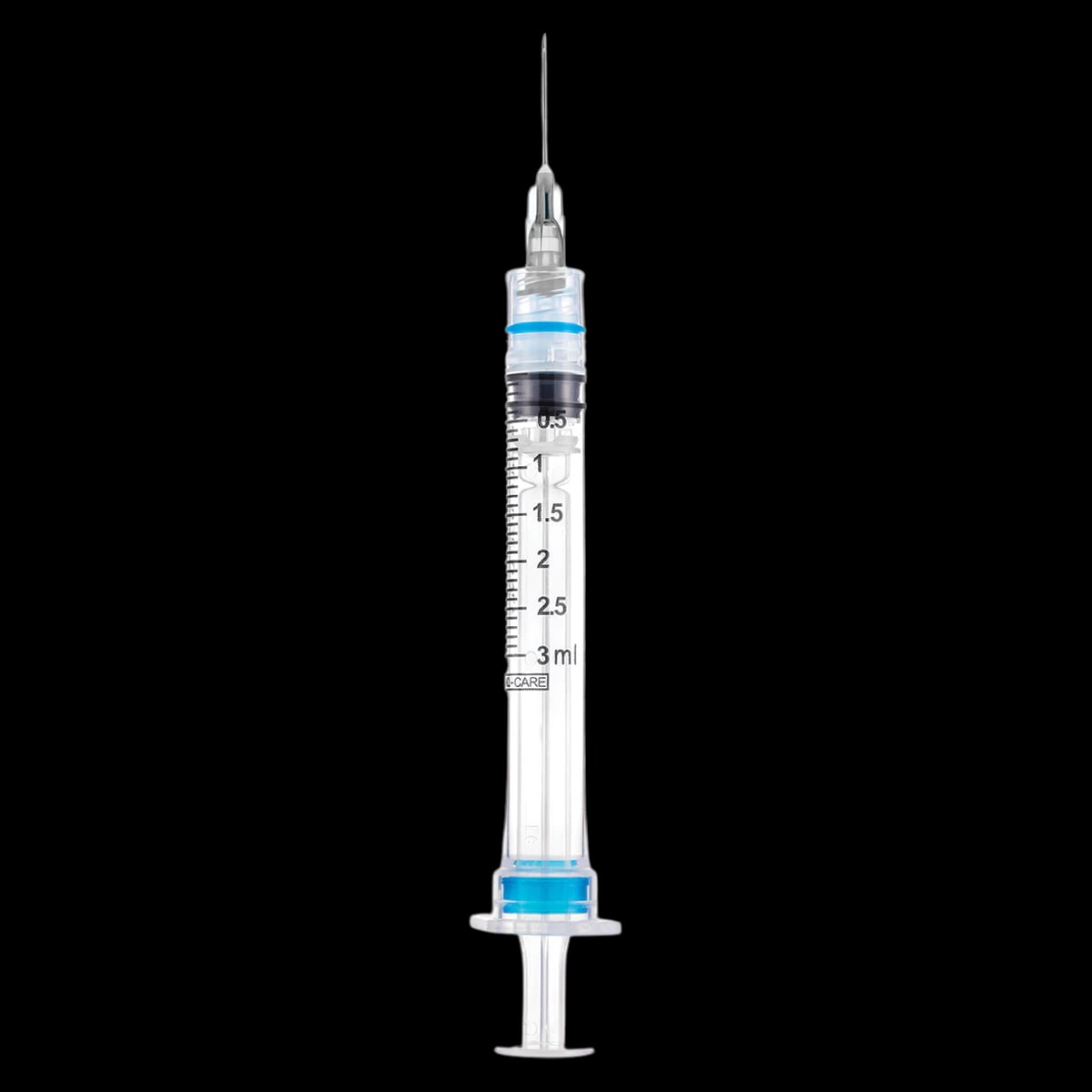Sol-Care Safety Syringe with Needle, 25G x 1", 1mL, Bold Graduations, Low Dead Space, Sterile, 25/Tray