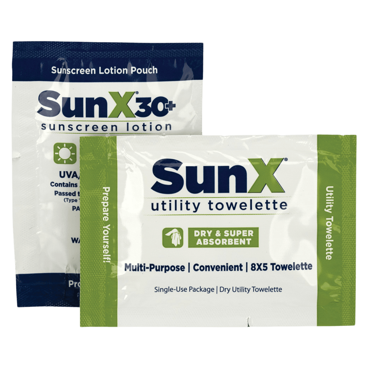 SunX30 Lotion and Wipe Combo Pack, Water Resistant Sunscreen, 300/Box