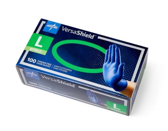 Medline Nitrile Exam Gloves, Powder Free, Non-Sterile, Large