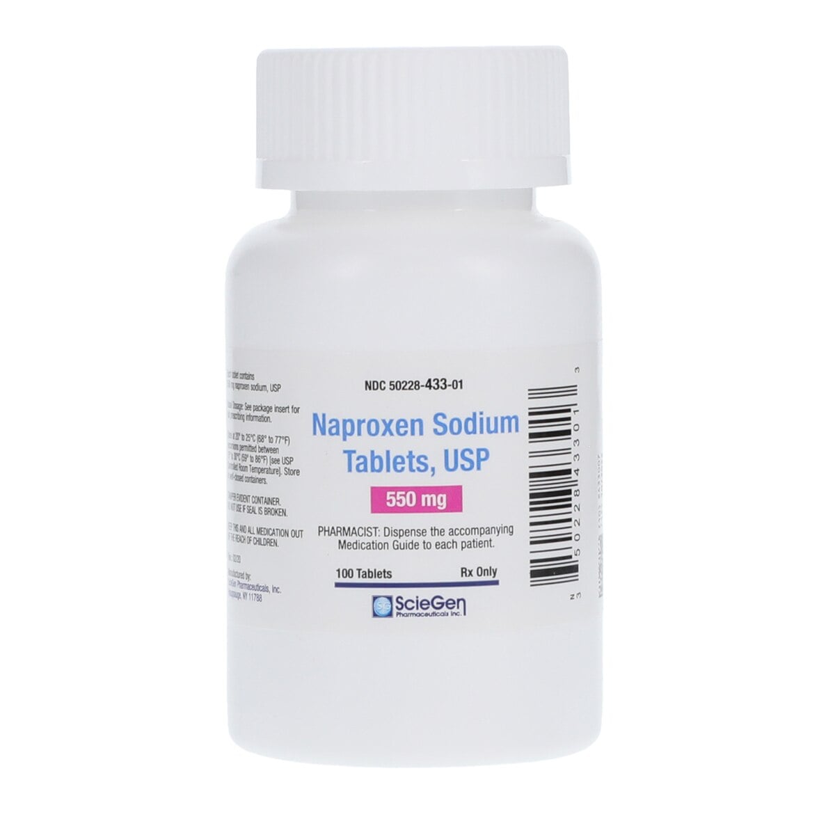 Naproxen Sodium Tablets, 550mg, 100/Bottle