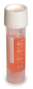 Globe Scientific Polypropylene Transport Tube, 5mL, Sterile, Self-Standing, Conical Bottom, Screw Cap, 500/Case