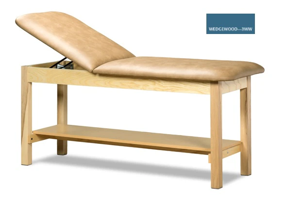 Clinton Industries Treatment Table, 30" Wide, Natural/Wedgewood Blue, 400 lb Capacity