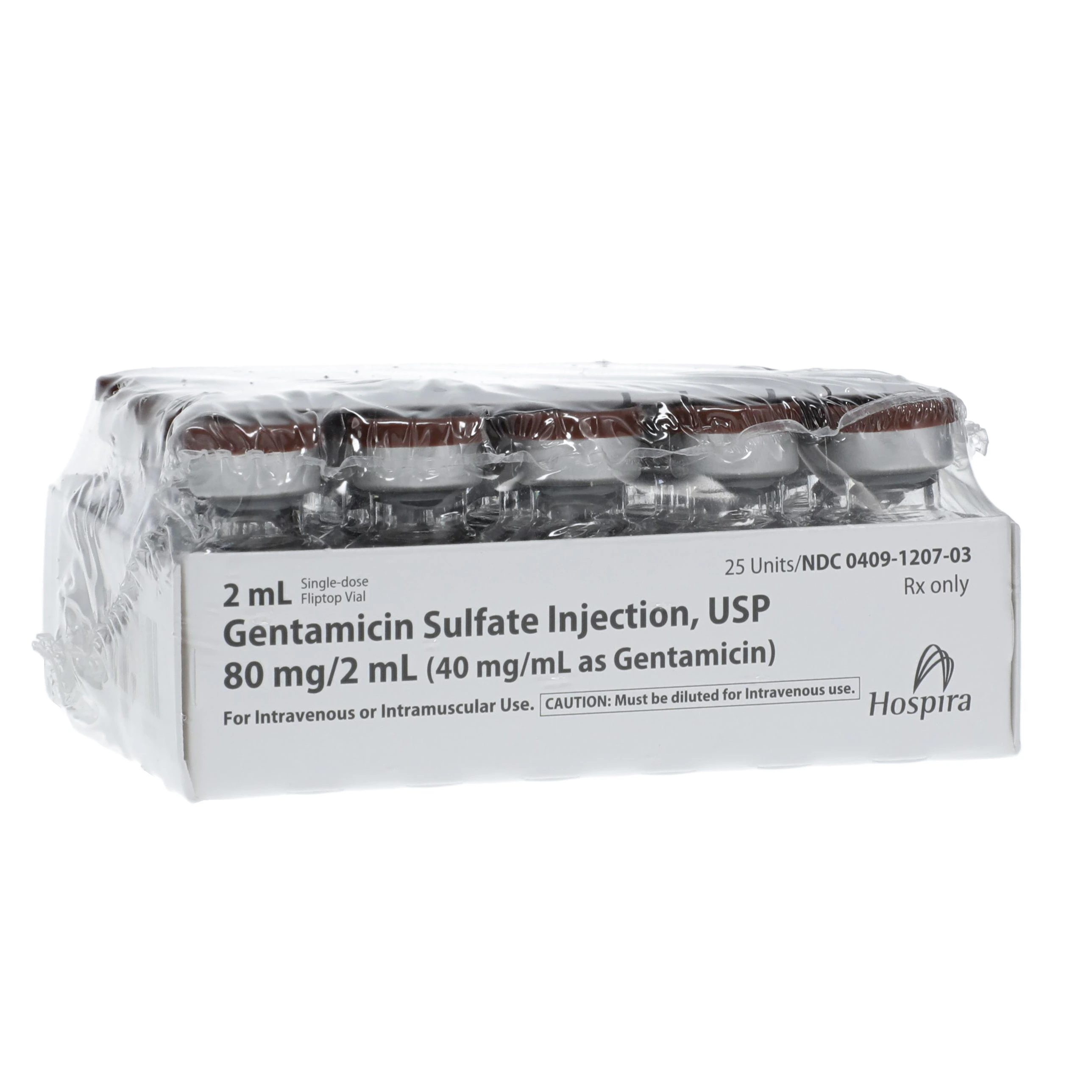 Gentamicin Sulfate Injection, 40mg/mL, SDV, 2mL Vial, 25/Package