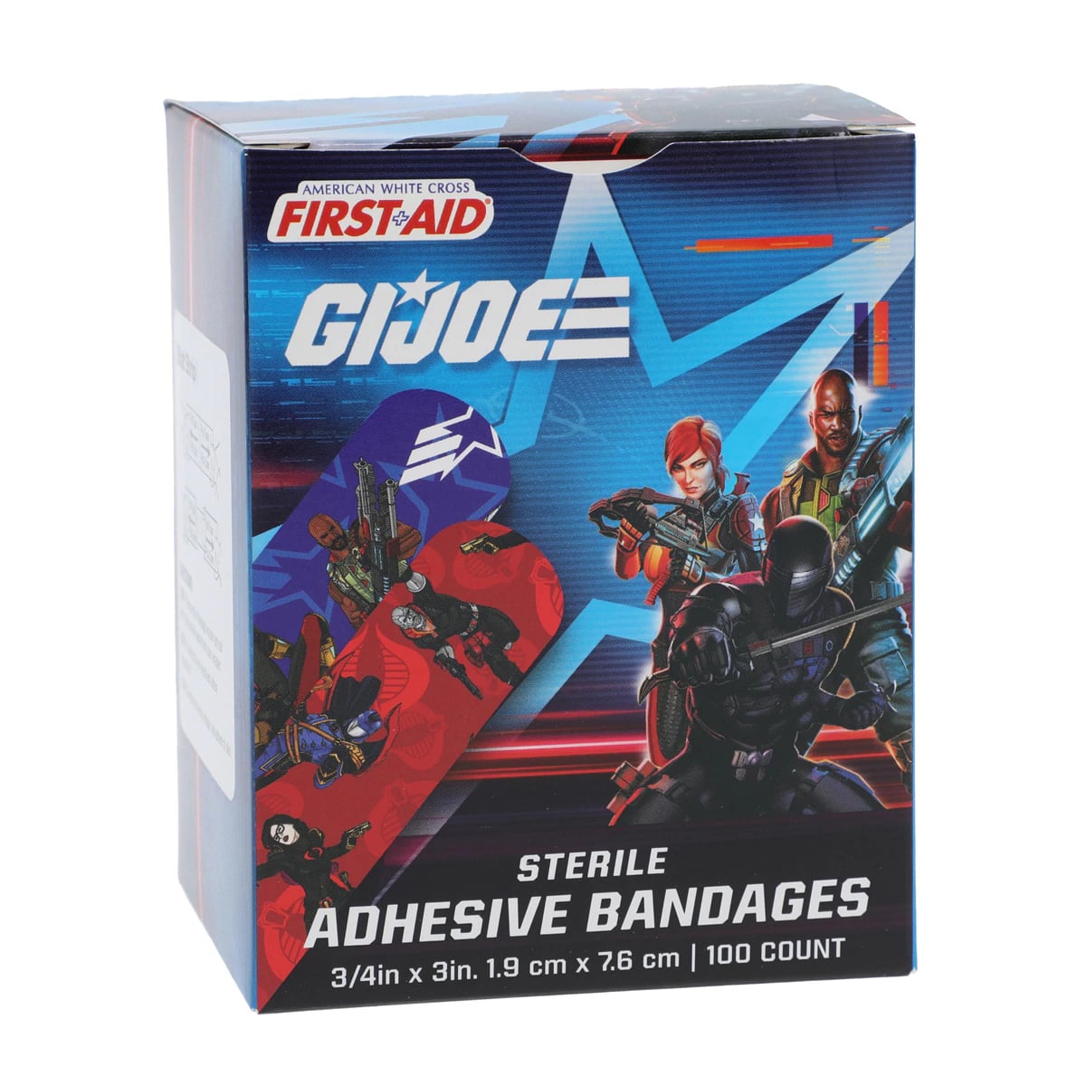 American White Cross Adhesive Bandage Plastic 3/4x3" GI Joe Sterile, 12/Case