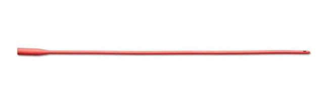 Medline Red Rubber Urethral Catheter, 22 Fr, Smooth Tip, Latex