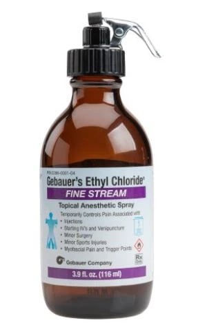 Gebauer Ethyl Chloride Topical Spray, Fine Stream, 3.9 oz Bottle