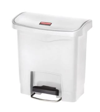 Rubbermaid Commercial Streamline Resin Step-On Container, 4 Gallon, Slim Profile, with Internal Hinge and Liner Retainer Band