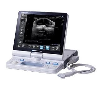 Konica Minolta Sonimage HS1 Ultrasound System with Probe, Cart, Gel Holder, and Accessories