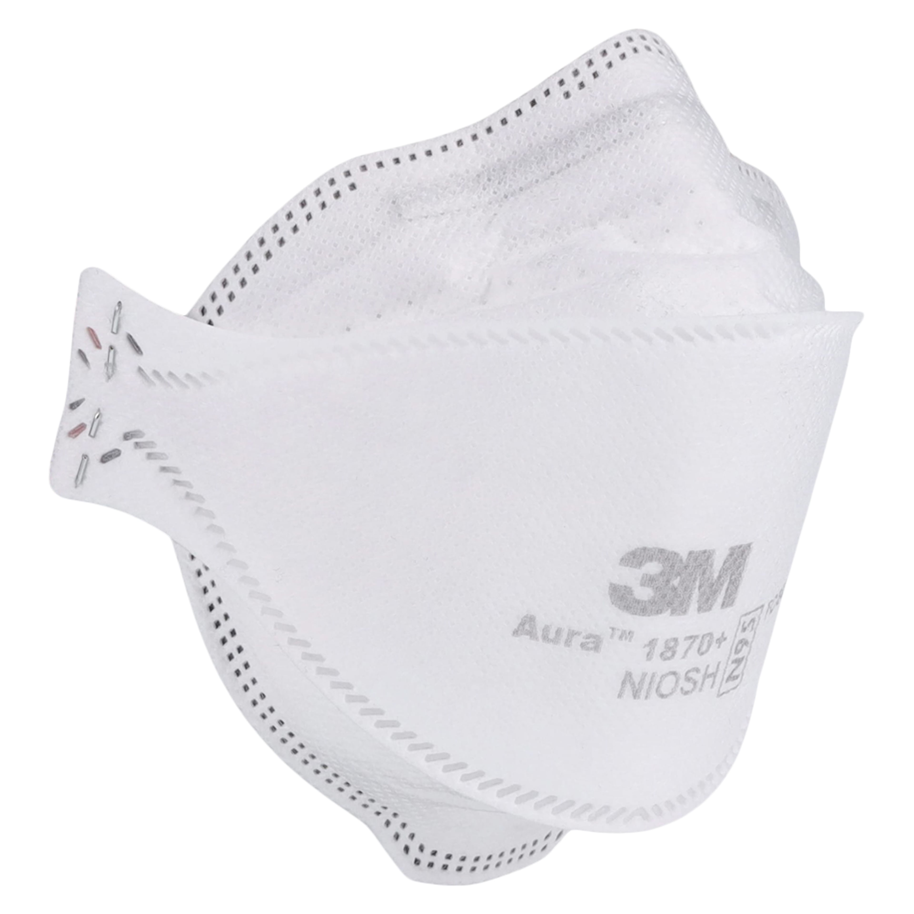 3M™ Aura™ 1870+ N95 Health Care Particulate Respirator and Surgical Mask, White, Flat-Fold, Latex-Free, 440/Case