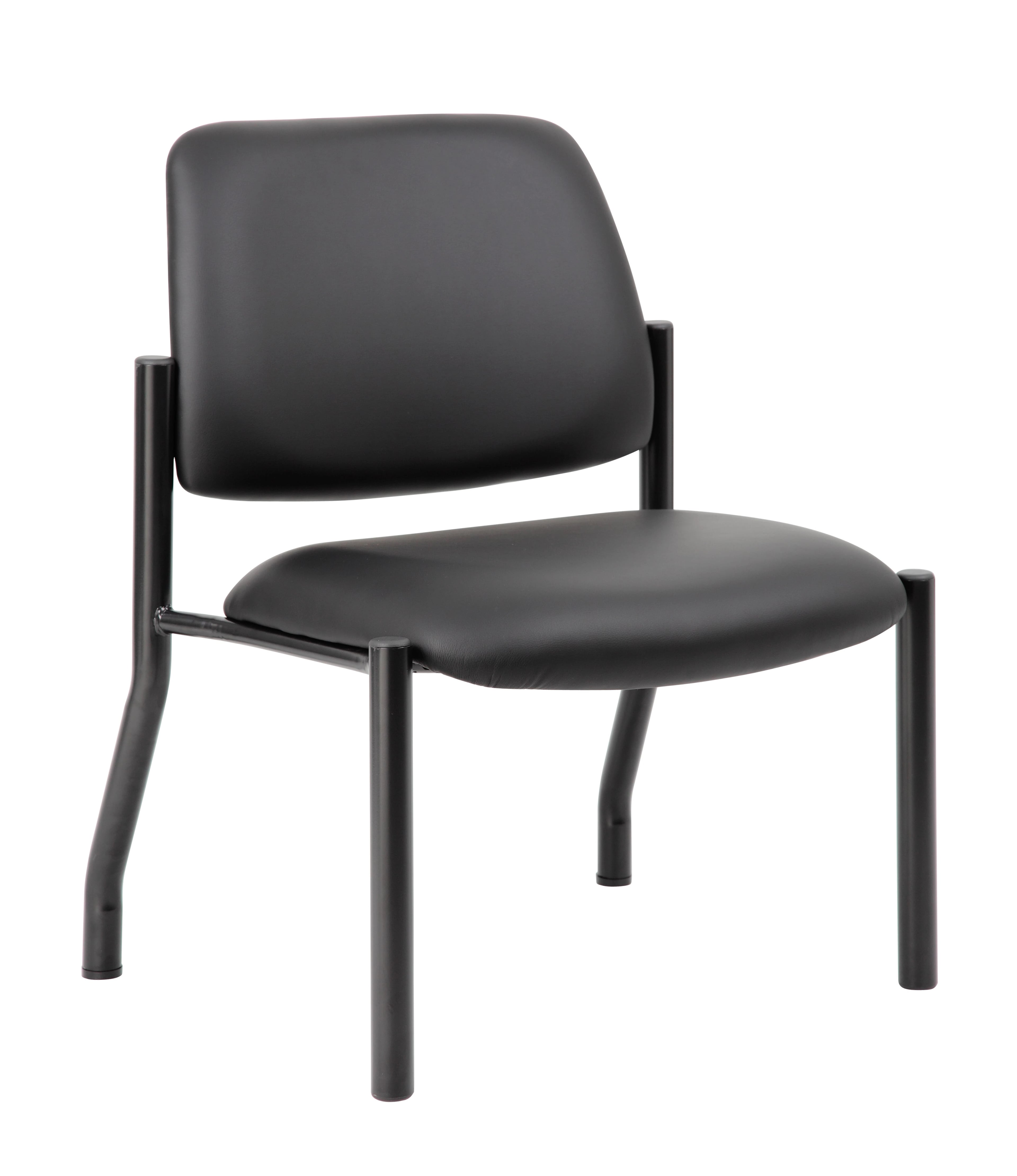 Boss Office Products Mid-Back Armless Guest Chair, Antimicrobial Vinyl, 400 lb Capacity, Each