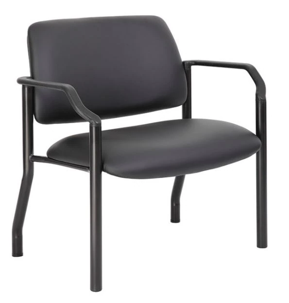 Boss Office Products Mid-Back Guest Chair, Antimicrobial Vinyl, 500 lb Capacity, Each