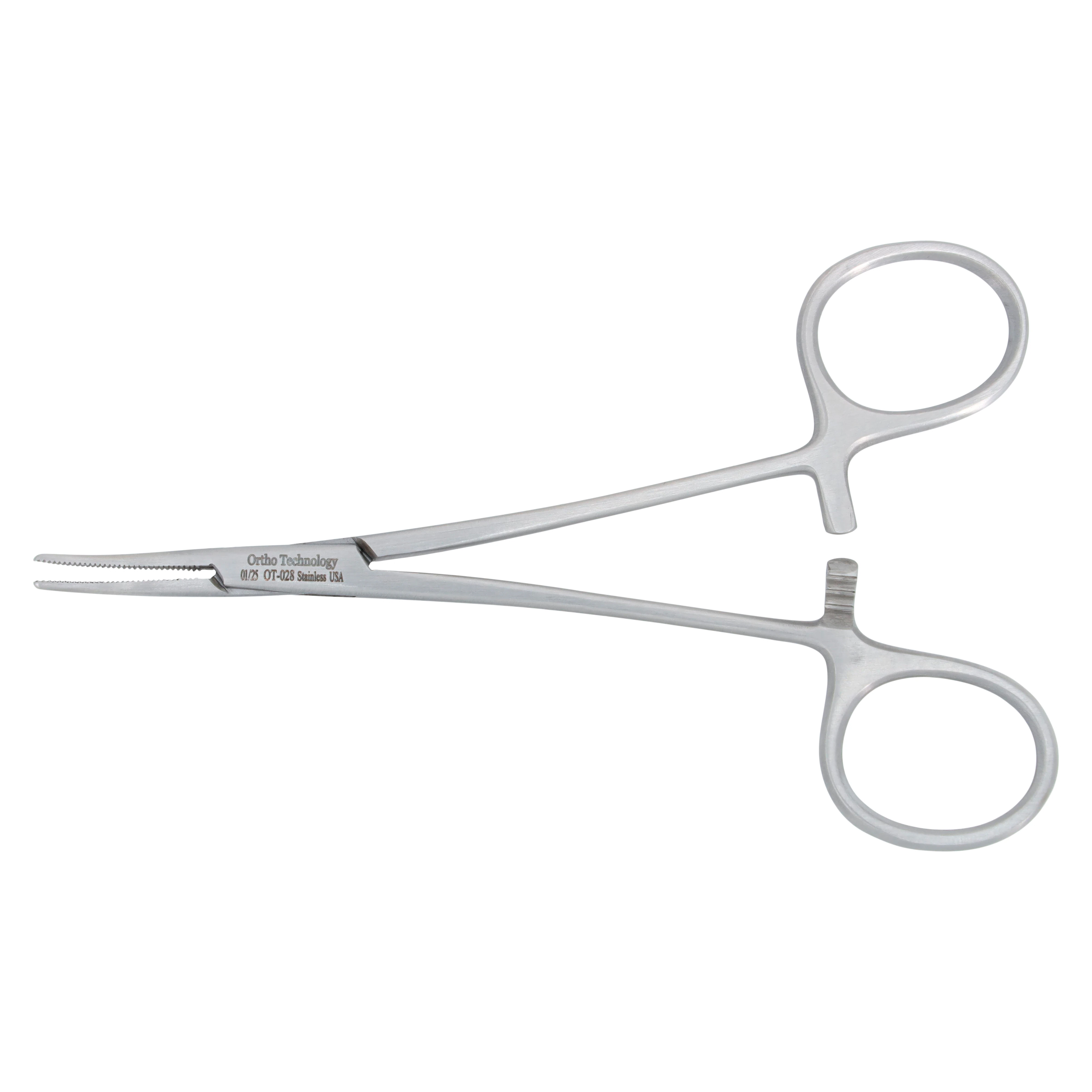 Ortho Technology Curved Mosquito Hemostat, Silver, Single End