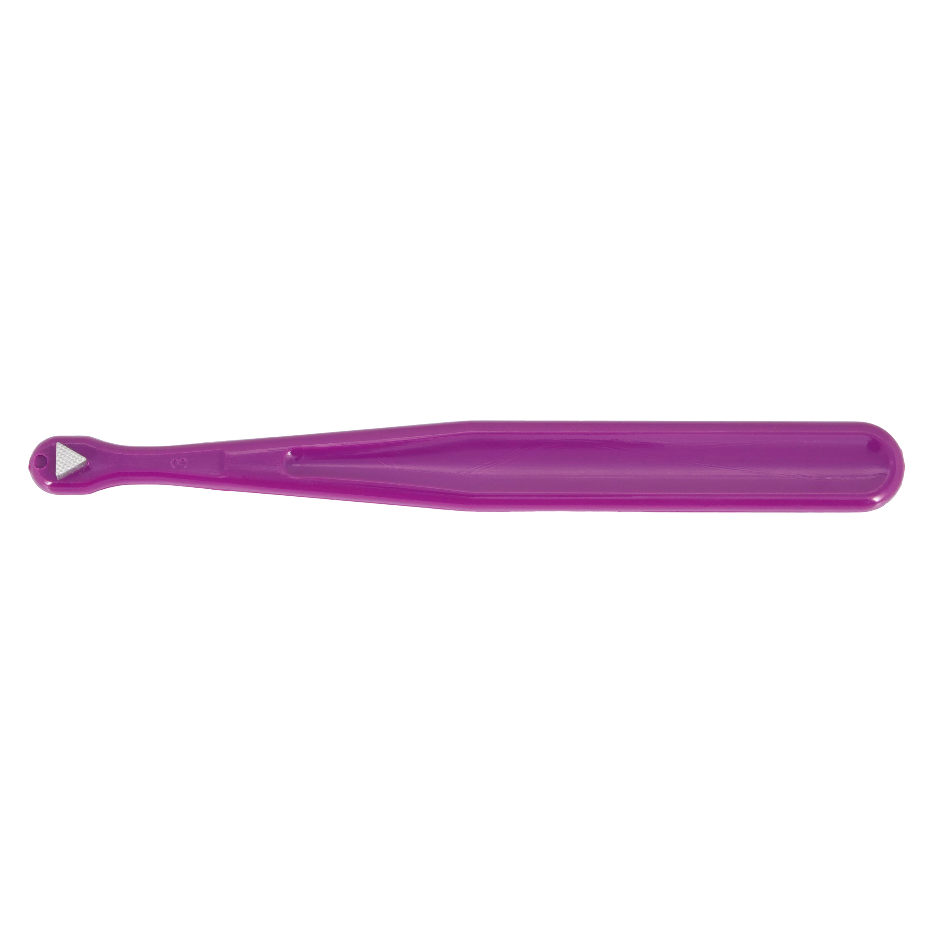 Ortho Technology Bite Stick Autoclavable, Color Coded Purple, Single End, Metal Serrated Triangle, 600A-201P