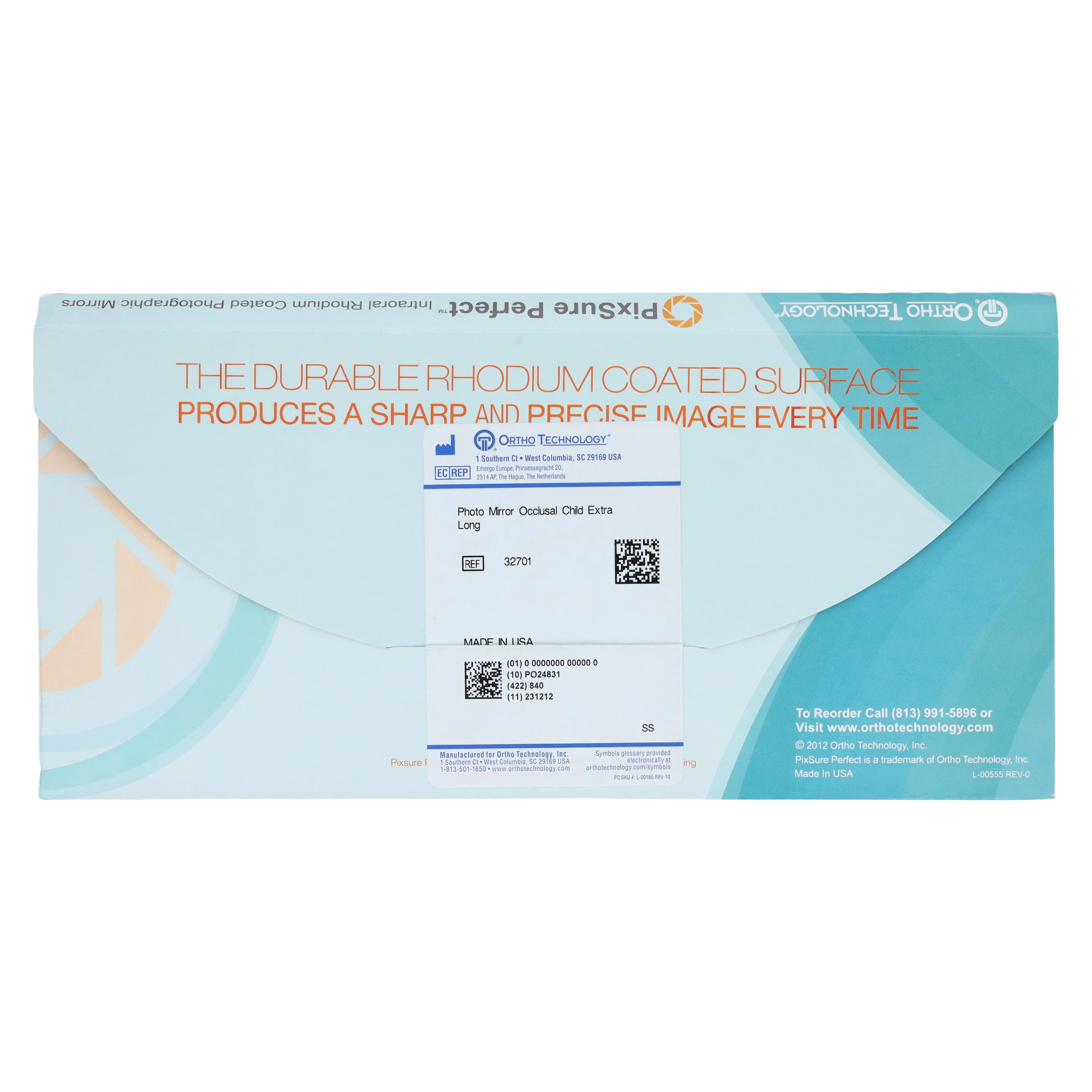 PixSure Perfect Dental Photo Mirror Occlusal Child X-Long, Autoclavable, 4.5" x 2.5" x 2.5", Each
