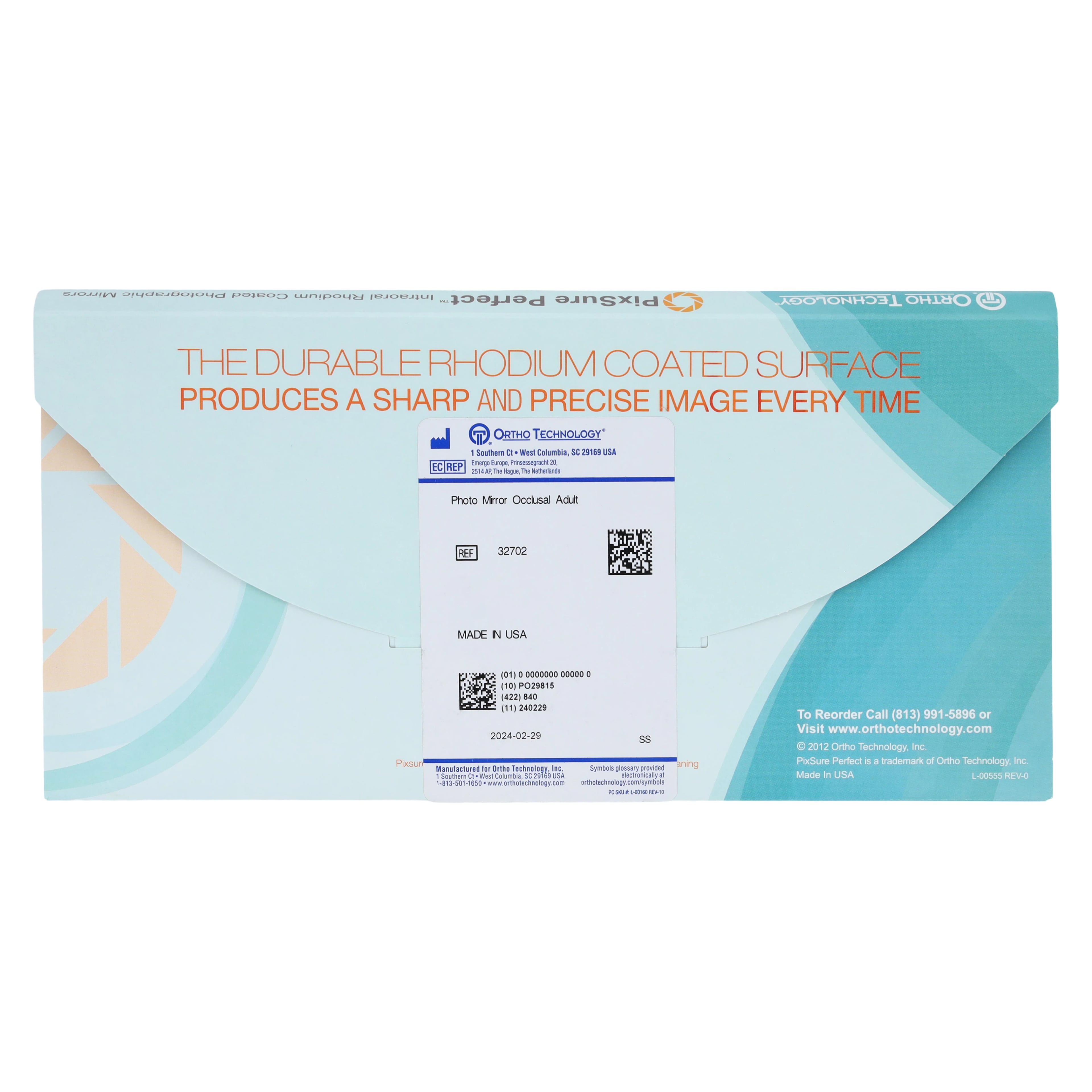 Ortho Technology PixSure Perfect Dental Photo Mirror, Occlusal, Adult, 4 in x 3 in x 2 1/2 in, Autoclavable, 32702
