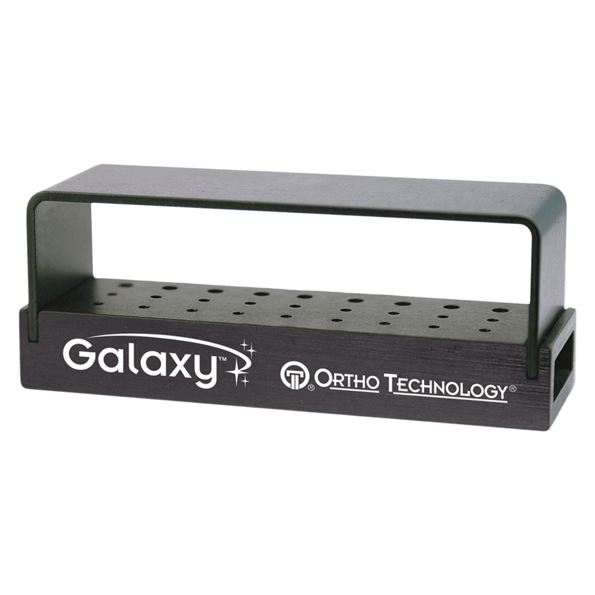 Galaxy High Speed Bur Block, Anodized Aluminum, 27 Hole, Black, Autoclavable, Each