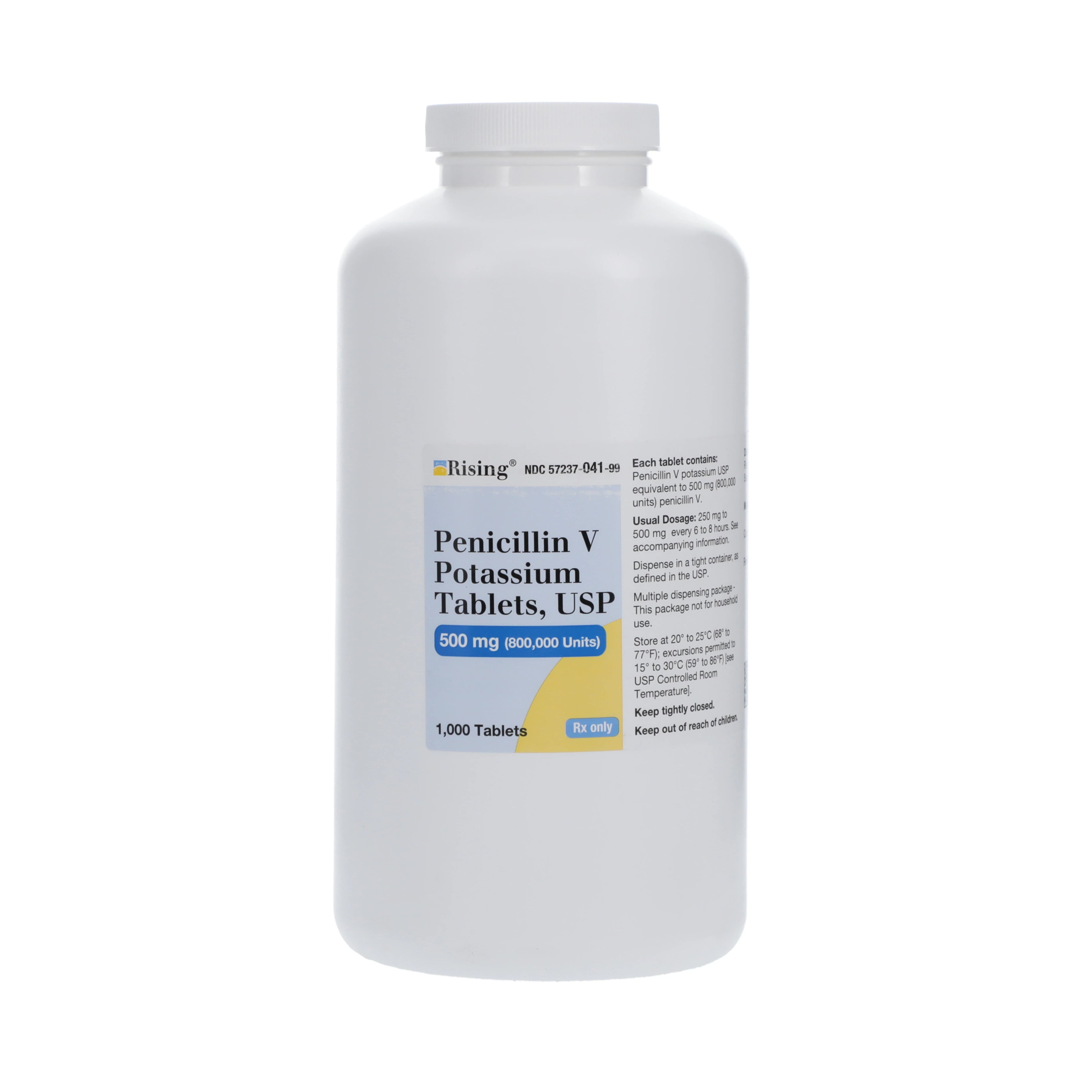Penicillin VK Tablets, 500mg, 1000/Bottle, Rising Pharmaceuticals