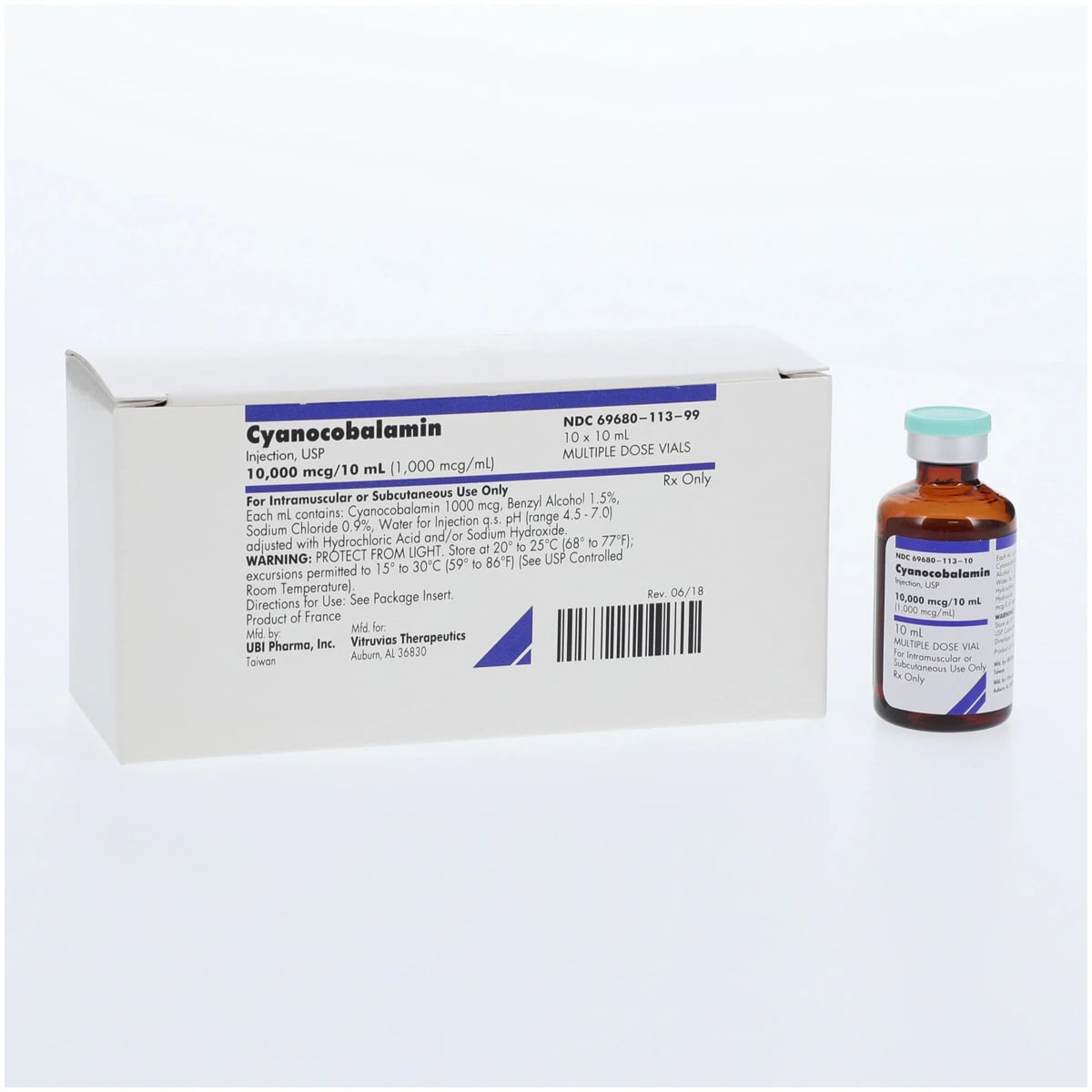 Cyanocobalamin Injection 10mL MDV, 10/Package