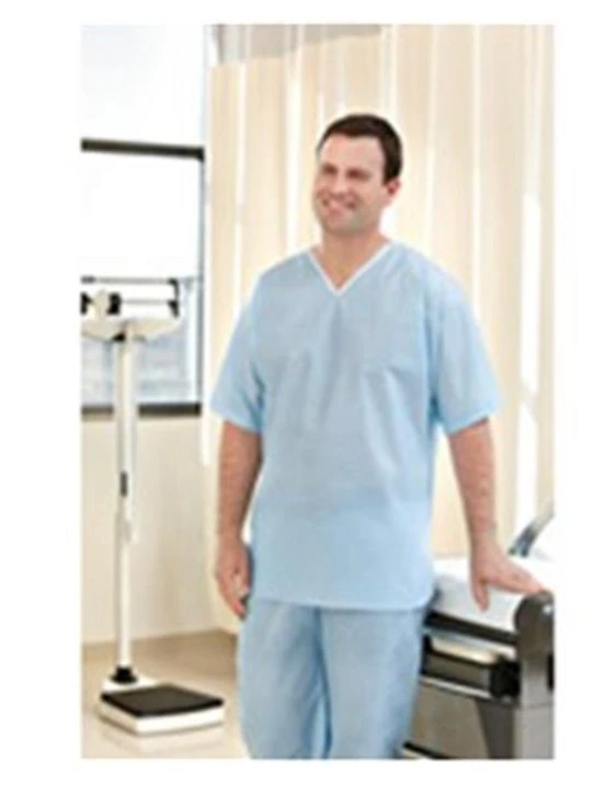Graham Medical Patient Scrub Pants, Non-Woven, Pull-On, X-Large, Light Blue, 32 in x 42 in, Disposable, 30/Case
