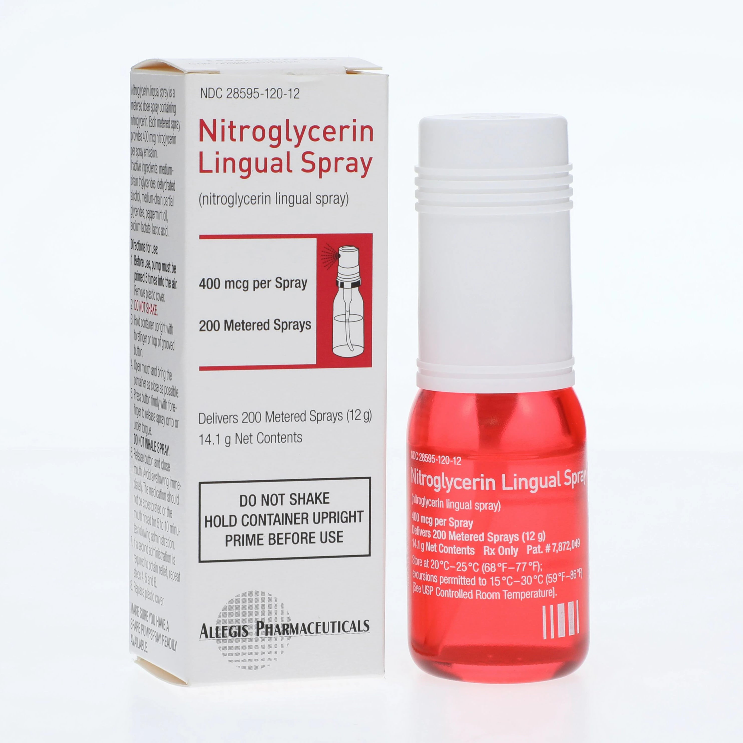 Nitroglycerin Lingual Spray 400mcg, 200 Sprays per Bottle