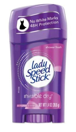 Lady Speed Stick Deodorant, Shower Fresh, Invisible Dry, 1.4 oz