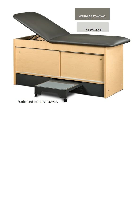 Clinton Industries Treatment Table, 27" Wide, Gray/Warm Gray, 400 lb Capacity