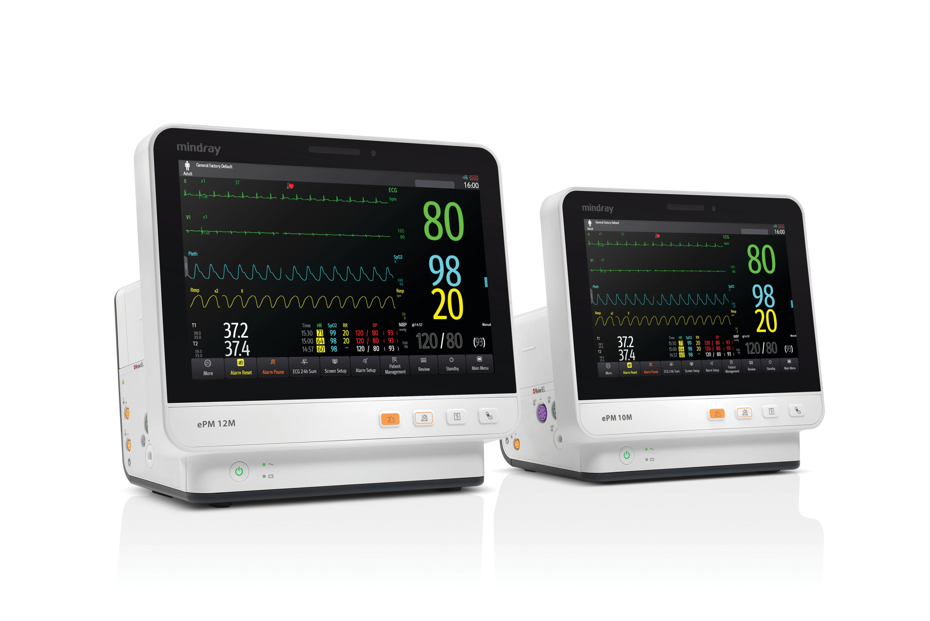 Mindray ePM 12MA Patient Monitor with Masimo SpO2 Pulse Oximetry, Touch Screen, Semi-Modular Design, Includes Accessories