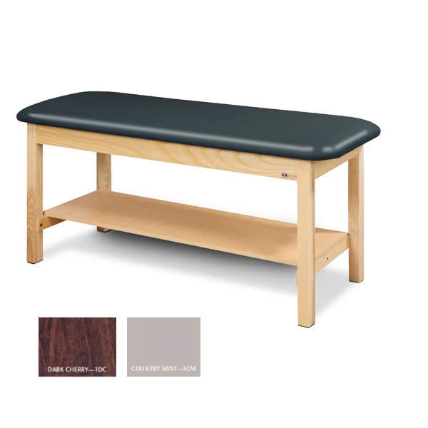 Clinton Industries Classic Series Straight Line Treatment Table with Shelf, Country Mist/Dark Cherry, 400 lb Capacity, 01KWC87QBPRT85GW33GB76A25S
