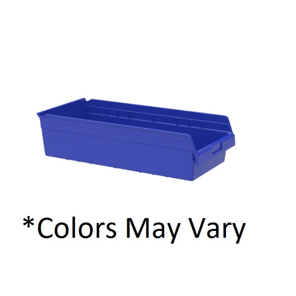 Akro-Mils ShelfMax Storage Bin, Blue Polymer, 23.625 x 11.125 x 6 in, 6/Case