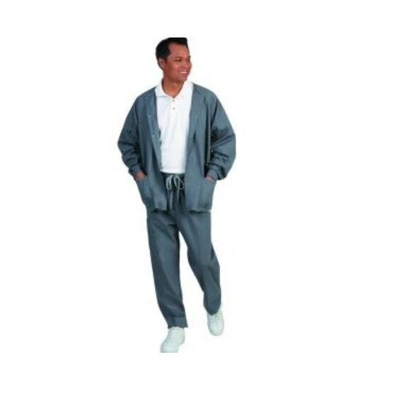 Fashion Seal SimplySoft Warm-Up Jacket, Unisex, 2XL, Pewter, 3 Pockets, Snap Front