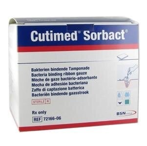 Cutimed Sorbact Gauze Impregnated Dressing, Sterile Ribbon, 0.8" x 19.7"