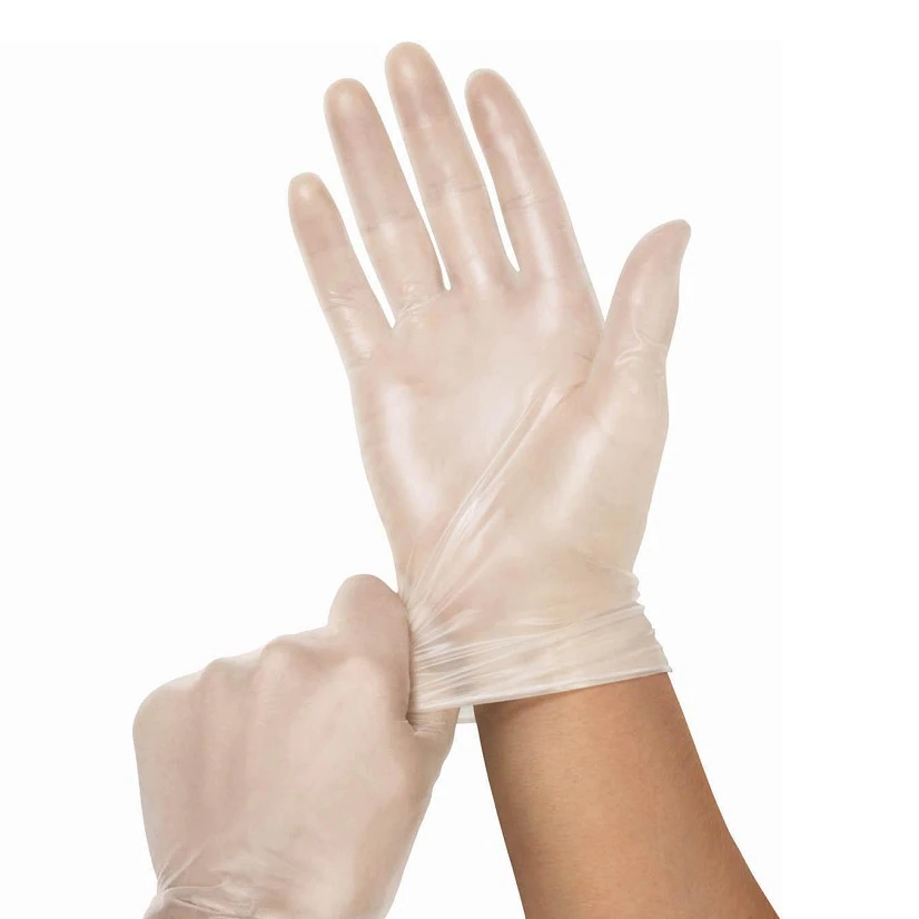 Medline Vinyl Powder-Free Clear Exam Gloves, X-Large, Non-Sterile