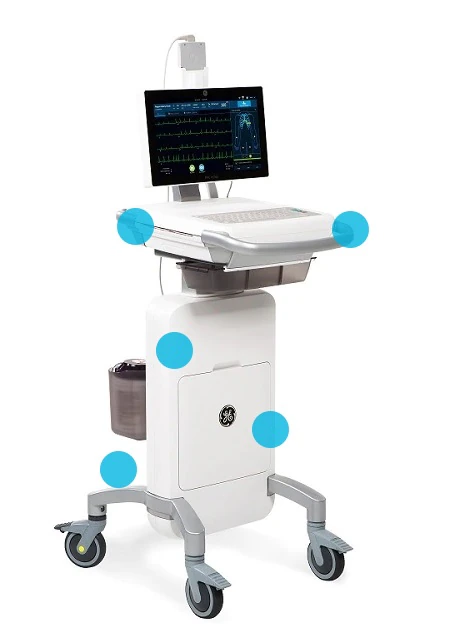 GE Medical Systems Mac VU360 Height Adjustable ECG Trolley